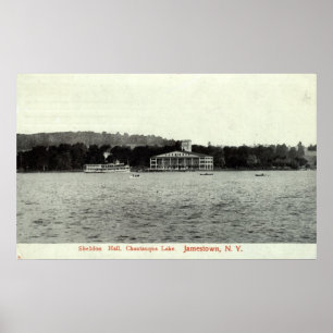 Chautauqua Sjö, Jamestown NY 1909 Vintage Poster