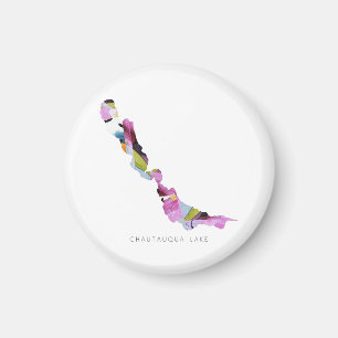 Chautauqua Sjö-minimalistisk Silhouette Karta Magn Magnet