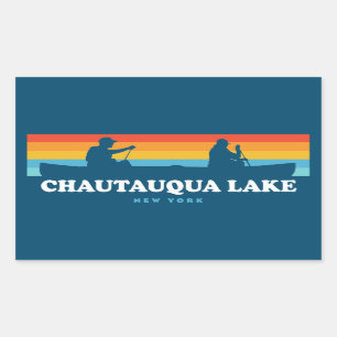 Chautauqua Sjö New York Canoe Rektangulärt Klistermärke