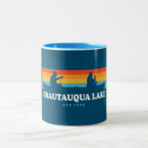 Chautauqua Sjö New York Canoe Två-Tonad Mugg