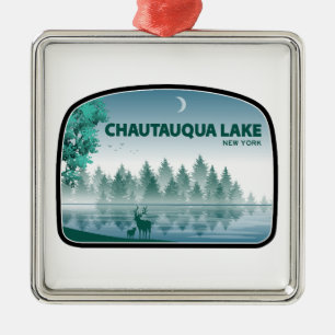 Chautauqua Sjö New York Hjort Julgransprydnad Metall
