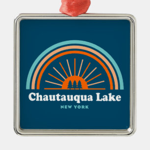 Chautauqua Sjö New York Rainbow Julgransprydnad Metall