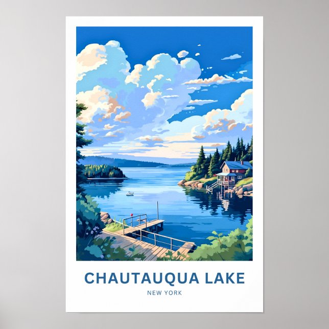 Chautauqua Sjö New York Travel Skriv ut Poster (Framsidan)