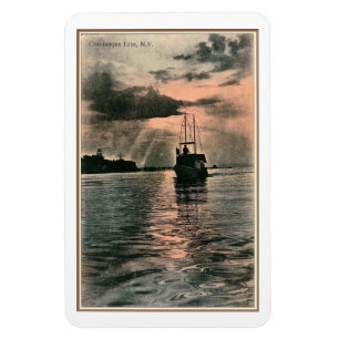 Chautauqua Sjö, New York, vykort för Vintage Magnet
