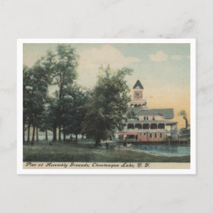 Chautauqua Sjö NY Pier i samlingsbassänger 1908 Vykort