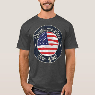 Chautauqua Sjö - Patriotic New York Souvenir T-Sh T Shirt