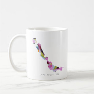 Chautauqua Sjö Silhouette Karta-kaffe Mugg