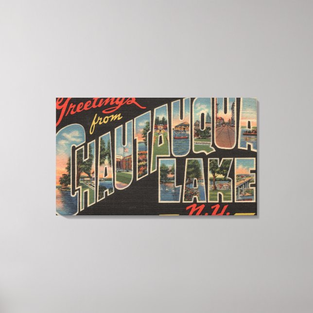 Chautauqua Sjö - Stora Brev Scenes Canvastryck (Framsida)