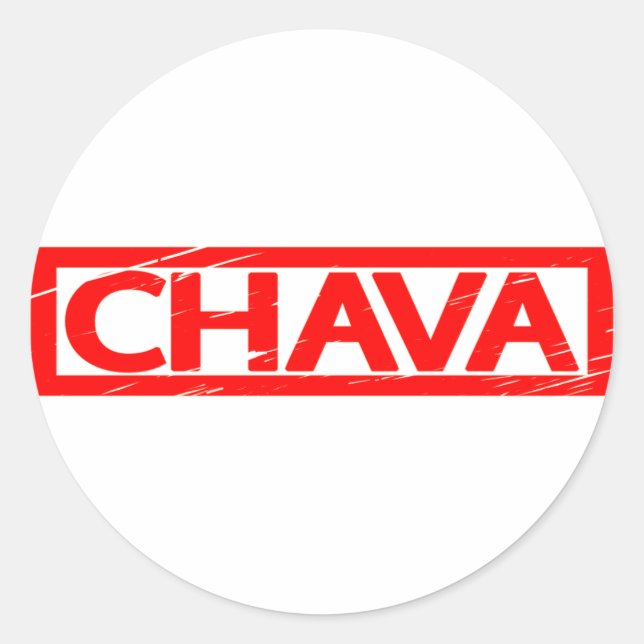 Chava Frimärke Runt Klistermärke (Framsida)