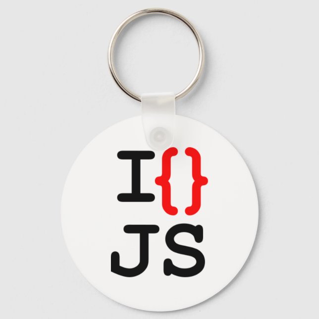 "Chaveiro I {} JS - I kärlek Javascript" Nyckelring (Framsida)