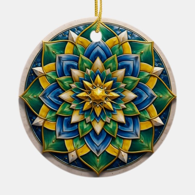 Chaveiro Mandala Luxo - 01 Julgransprydnad Keramik (Framsidan)