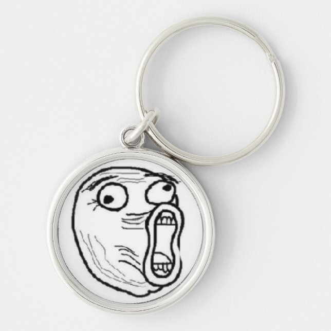 Chaveiro Meme Rund Silverfärgad Nyckelring (Framsidan)