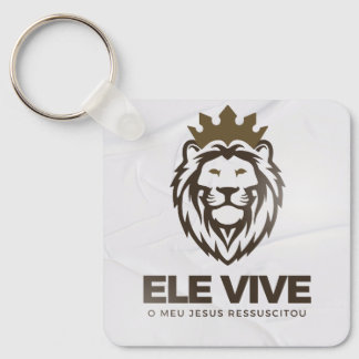 Chaveiro personalizado Ele Vive (frente e verso)   Nyckelring