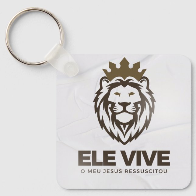 Chaveiro personalizado Ele Vive (frente e verso)   Nyckelring (Framsida)