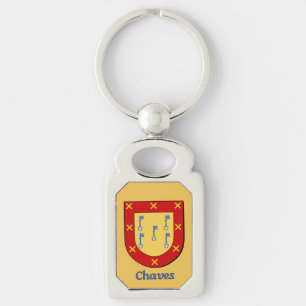 Chaves Historical Shield Rektangulärt Silverfärgad Nyckelring