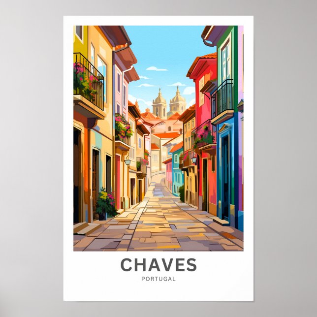 Chaves Portugal Travel Print Poster (Framsidan)