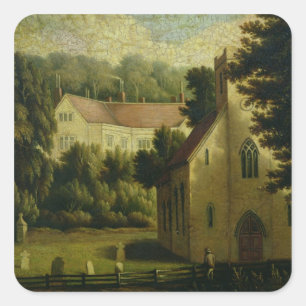 Chawton House and Church, 1809 Fyrkantigt Klistermärke