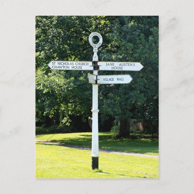 Chawton Signpost Hampshire Vykort (Framsida)