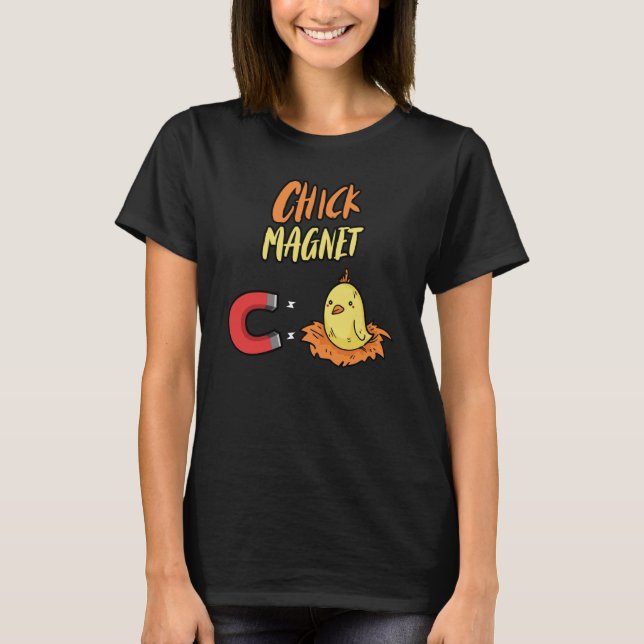 Chcik Magnet Chicken Chick T Shirt (Framsida)