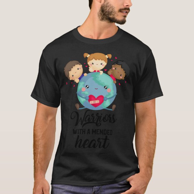 CHD Birth Congenital Heart Defect Warriors with Me T Shirt (Framsida)