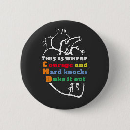 CHD Courage Ord Cloud Heart Sketch Button Knapp