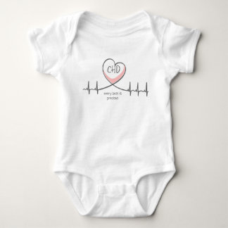 CHD EKG Heart Warrior Baby Jersey Bodykostym T Shirt