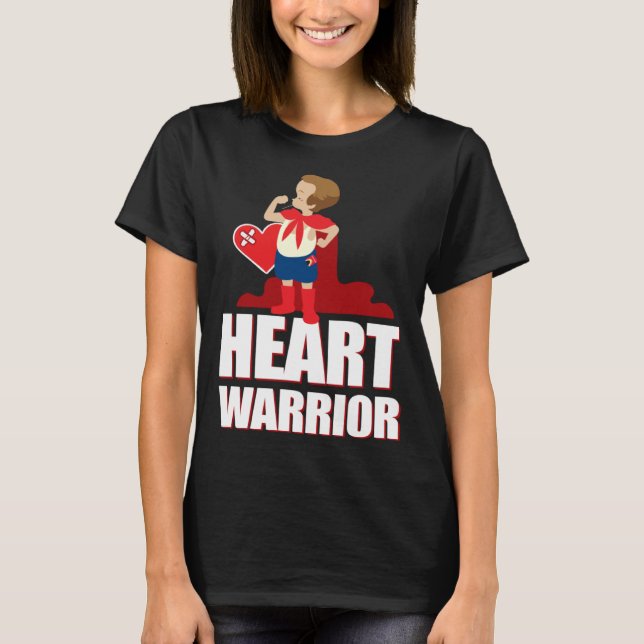CHD Heart Confidence Caped Boy Hero Warrior Healed T Shirt (Framsida)