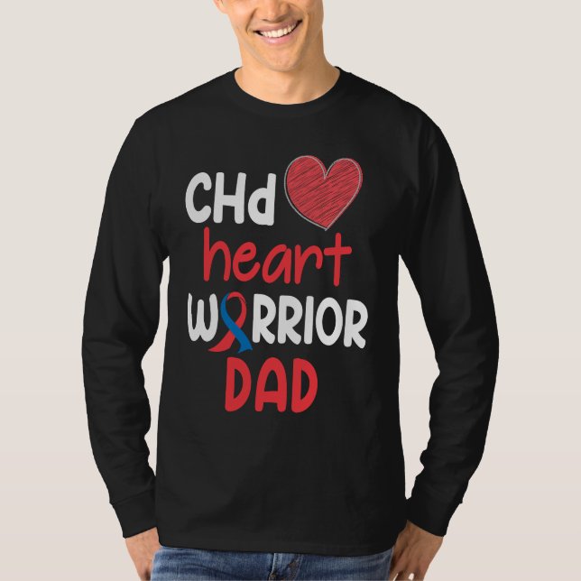 CHD Heart Disease Warrior Proud DAD Awareness Ribb T Shirt (Framsida)