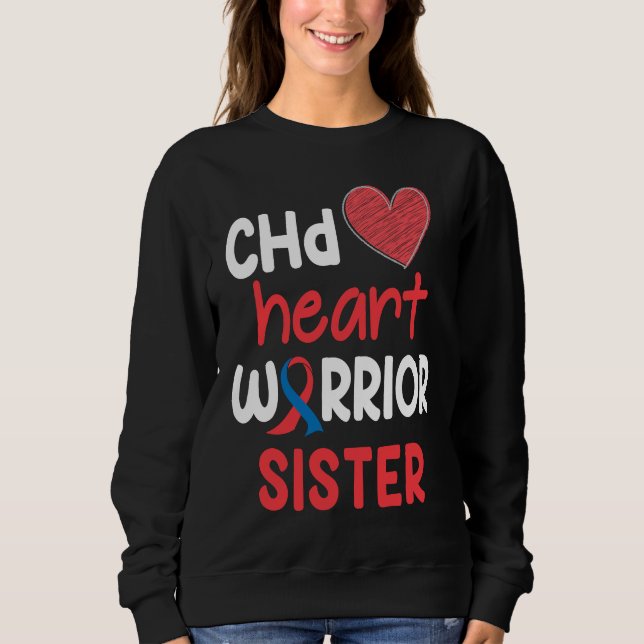 CHD Heart Disease Warrior Proud Sister Awareness R T Shirt (Framsida)