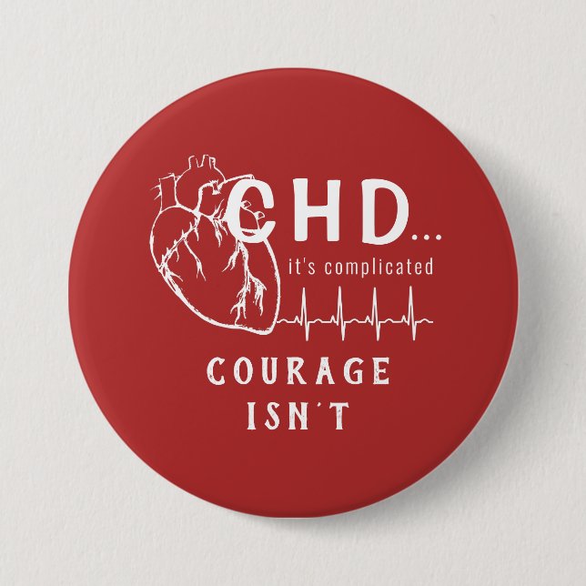CHD Heart Sketch EKG Button Knapp (Framsida)