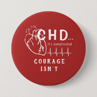 CHD Heart Sketch EKG Button Knapp