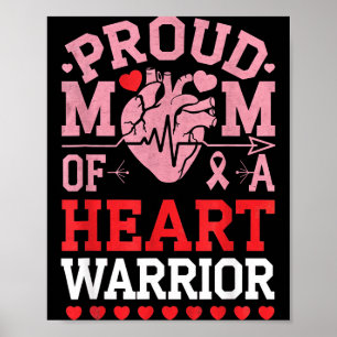 Chd Medvetenhet Hjärt Sjukdom Mamma Krigare Stöd S Poster