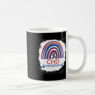 CHD-medvetenhet Hjärtfel Blekad regnbåge Blå Kaffemugg
