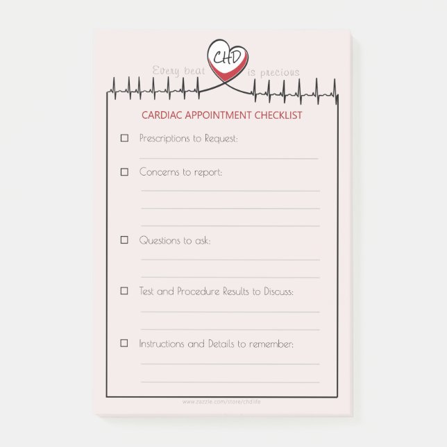 CHD-pulsslag Möte post-it-anteckningar Post-it Block (Framsida)