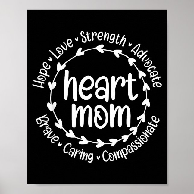 Chd Warrior Mor Hjärtan Mam Congenital Heart Dise Poster (Framsidan)