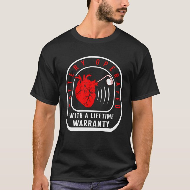 CHD Warrior Pacemaker Battery Operated Heart Patie T Shirt (Framsida)
