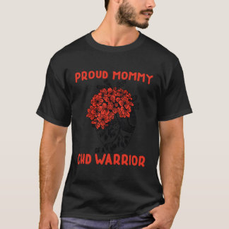 Chd Warrior Proud Mamma Söt Red Blommigt Heart De T Shirt