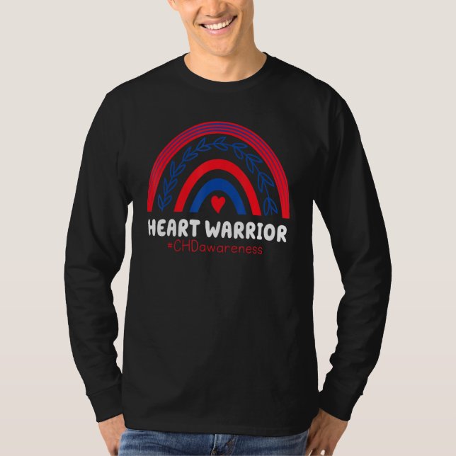 Chd Warrior Red & Blue Rainbow he Disease Awarenes T Shirt (Framsida)