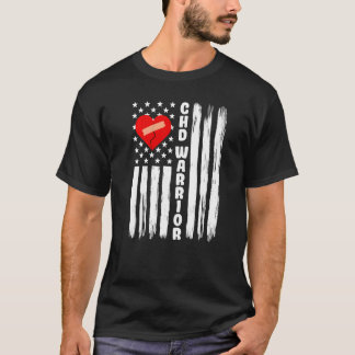 CHD Warrior US Flagga Congenital Heart Disease 1 T Shirt