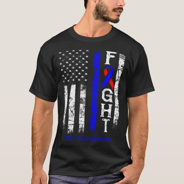 CHD Warrior US Flagga T Shirt (Framsida)
