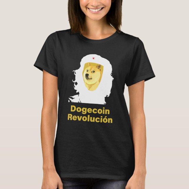 Che Guevara Dogecoin Revolutionen T Shirt (Framsida)