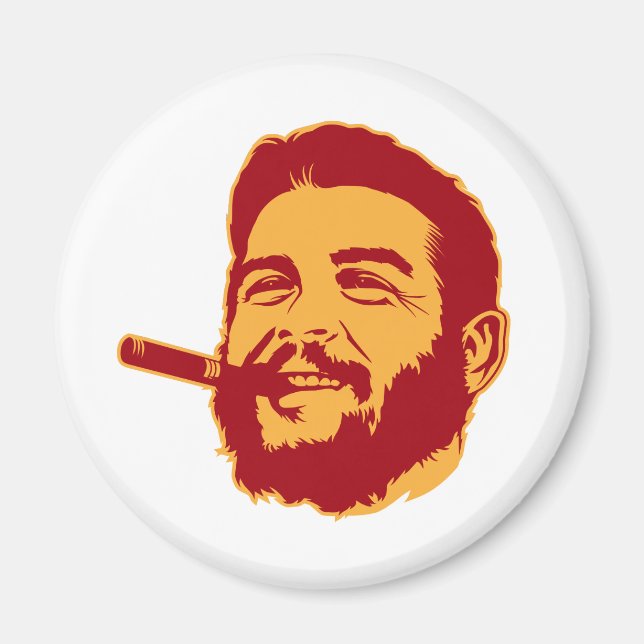 Che Guevara med Cigar Porträtt Magnet (Framsidan)