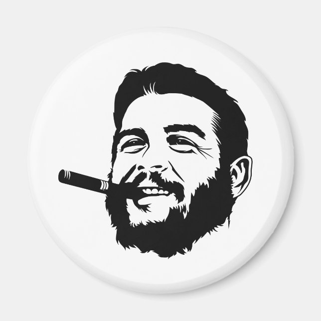 Che Guevara med Cigar Porträtt Magnet (Framsidan)