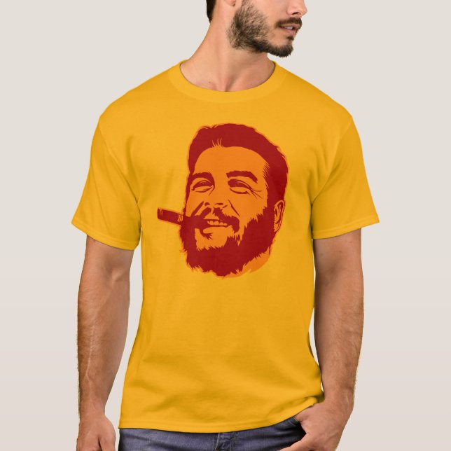 Che Guevara med Cigar Porträtt T-Shirt (Framsida)