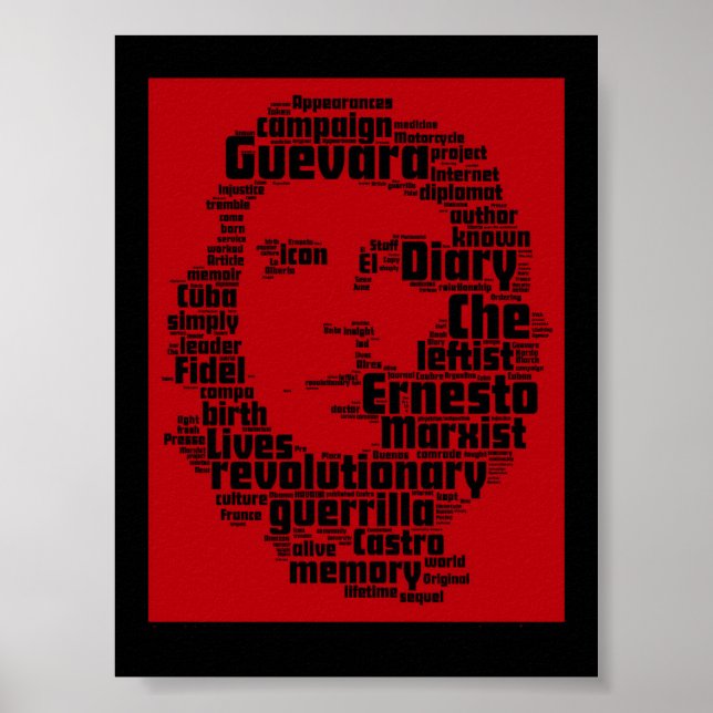 Che Guevara ord molnavtryck Poster (Framsidan)
