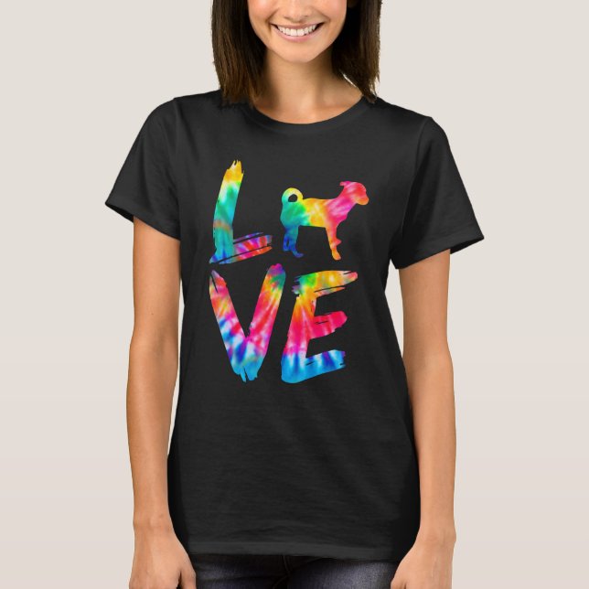 Cheagle Tie Dye Kärlek Hund Mamma Pappa T Shirt (Framsida)