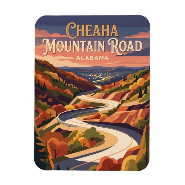 Cheaha Mountain Road Alabama Magnet (Vertikal)