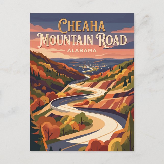 Cheaha Mountain Road Alabama Vykort (Framsida)