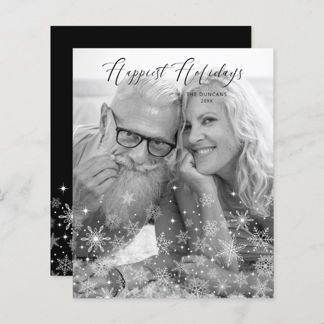 Cheap Christmas Snowflakes Happiest Holidays Photo (Fram/baksida)