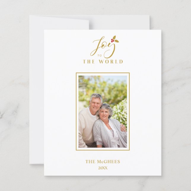 Cheap Gold Minimalist Chic Christmas Photo Family (Framsida)
